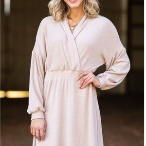 Gilli Cream Long Sleeve Dress